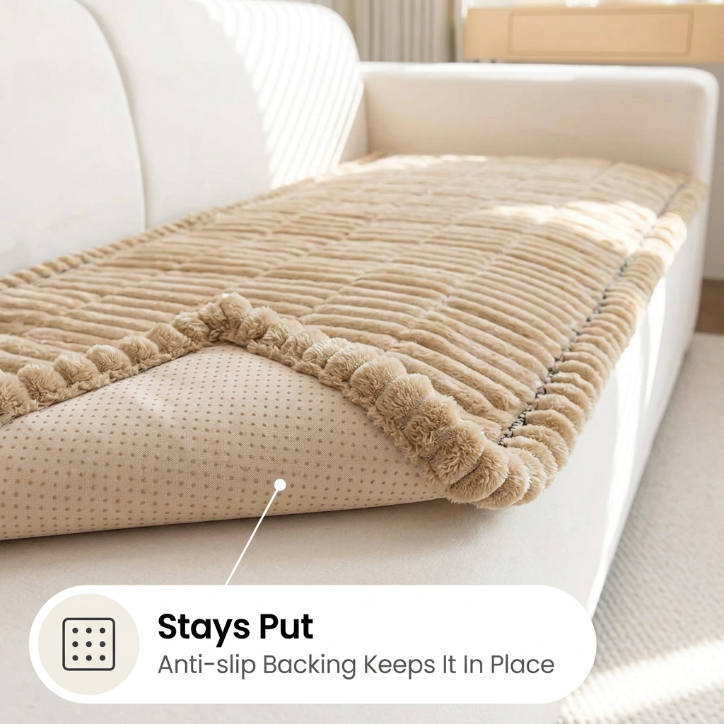Plush Pleated Sofa Cover | Buy 1 Get 1 Free