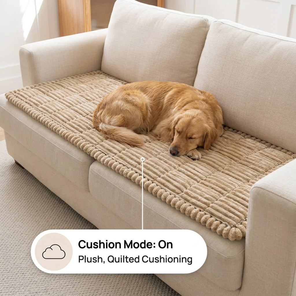 Plush Pleated Sofa Cover | Buy 1 Get 1 Free